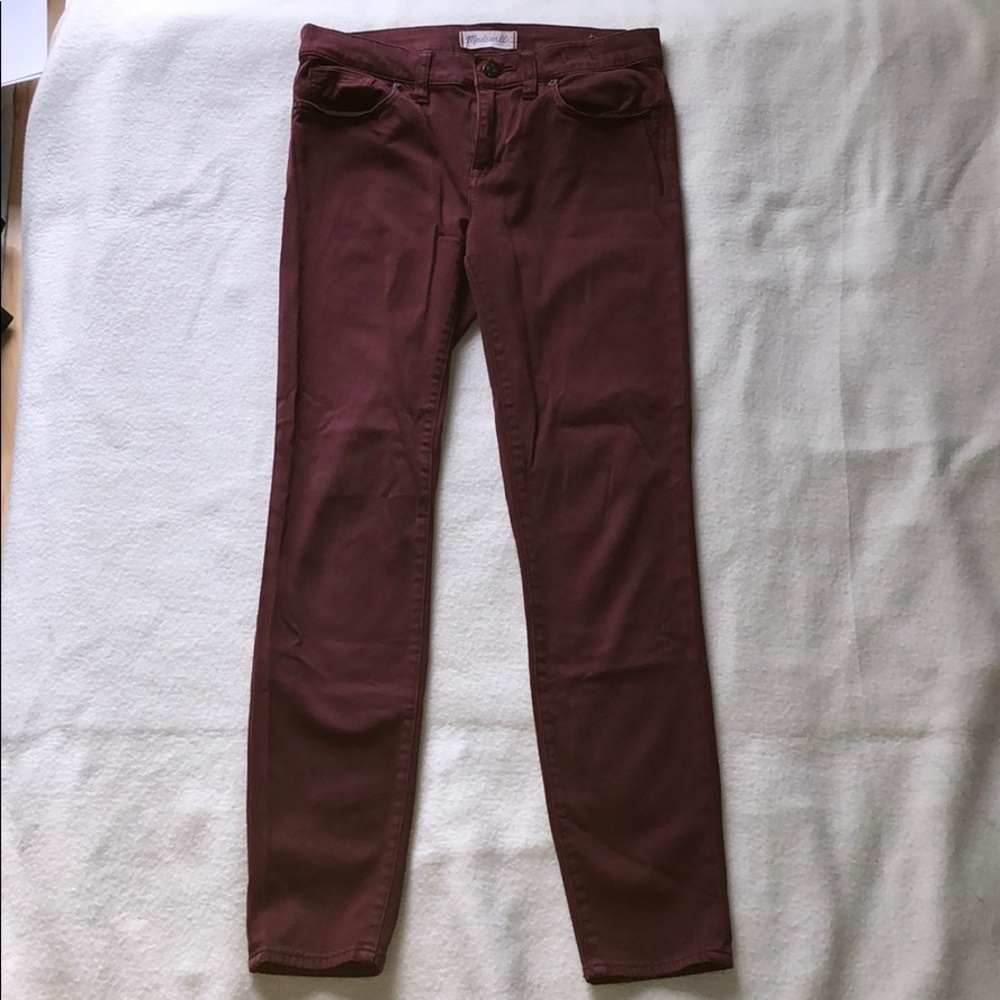 Madewell Maroon Skinny Skinny Jeans